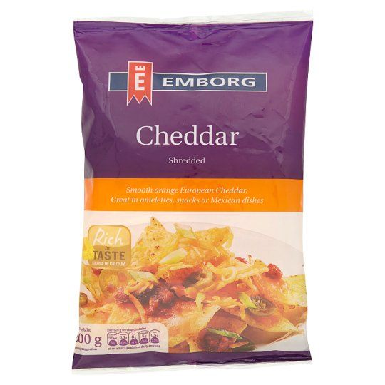 Emborg Cheese Cheddar 50+ shred 200g