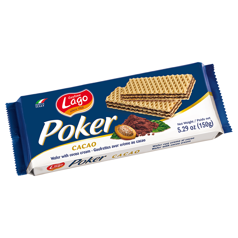 Lago Mini Poker Wafer Cocoa 150g