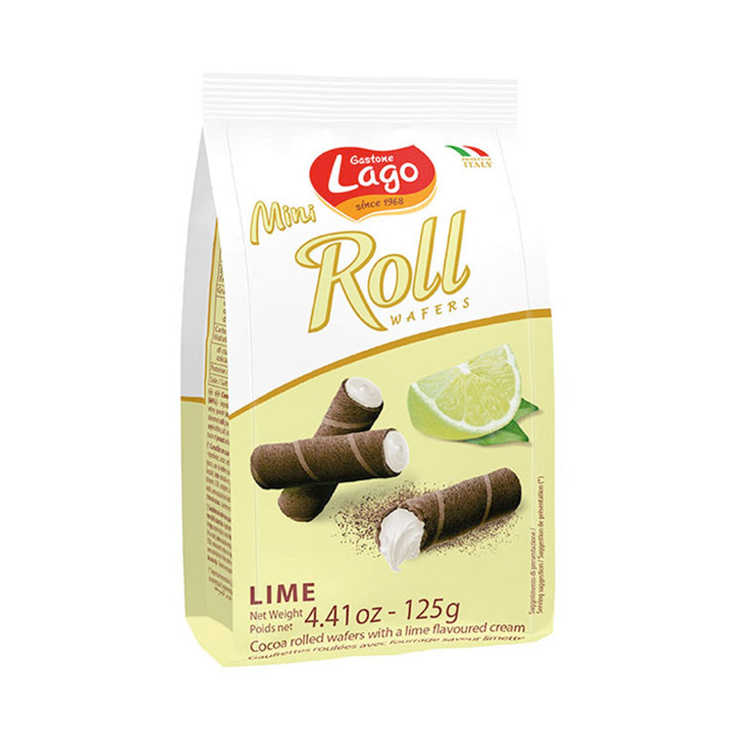 Lago Mini Roll Wafer Lime 125g