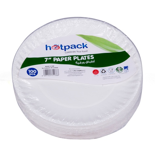 [6291101711368] Disposable Plate Paper Hotpack 7"