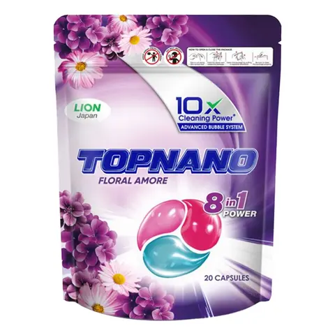 [610086] Top Detergent Capsule 240g Purple Floral Amore