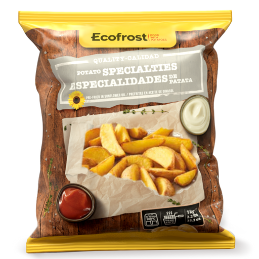 [201078] Ecofrost Potato Wedges Skin 1Kg