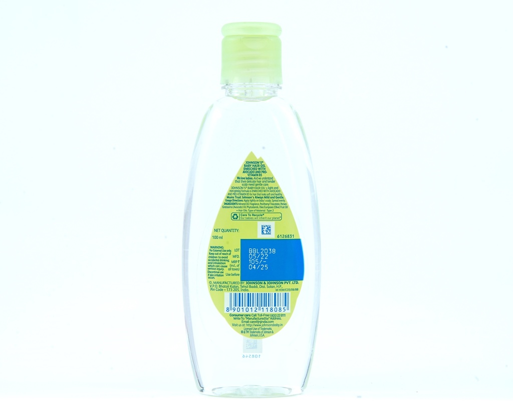 Johnsons Bby Hair Oil Avocado 100ml