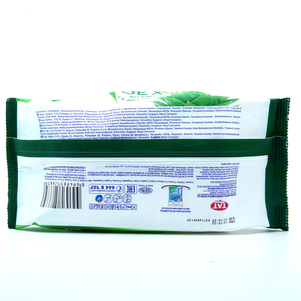 Dex wipes Aloe vera VB5 72P