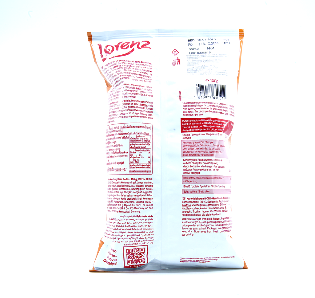 Lorenz Crunchips Red Chilli 100G