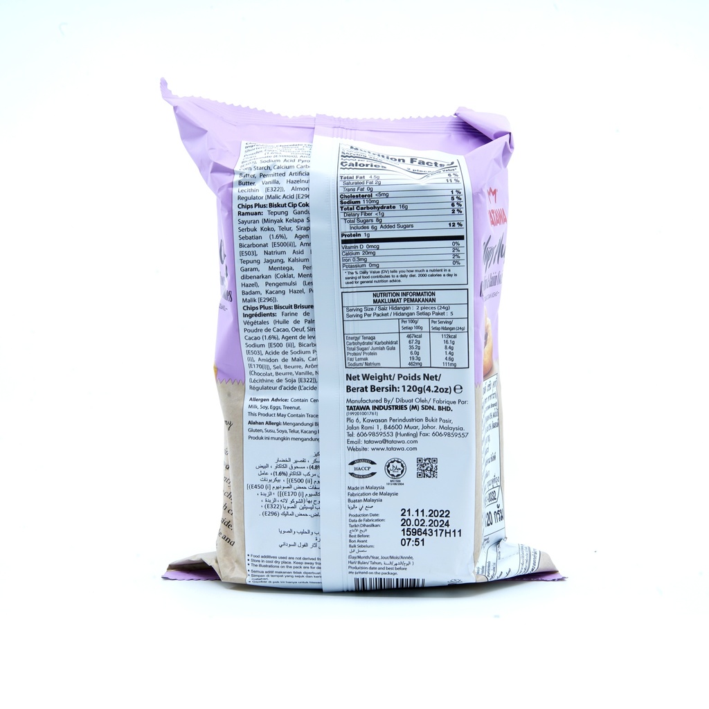 Tatawa Chip+ Raisin & Choc Cookies 120g