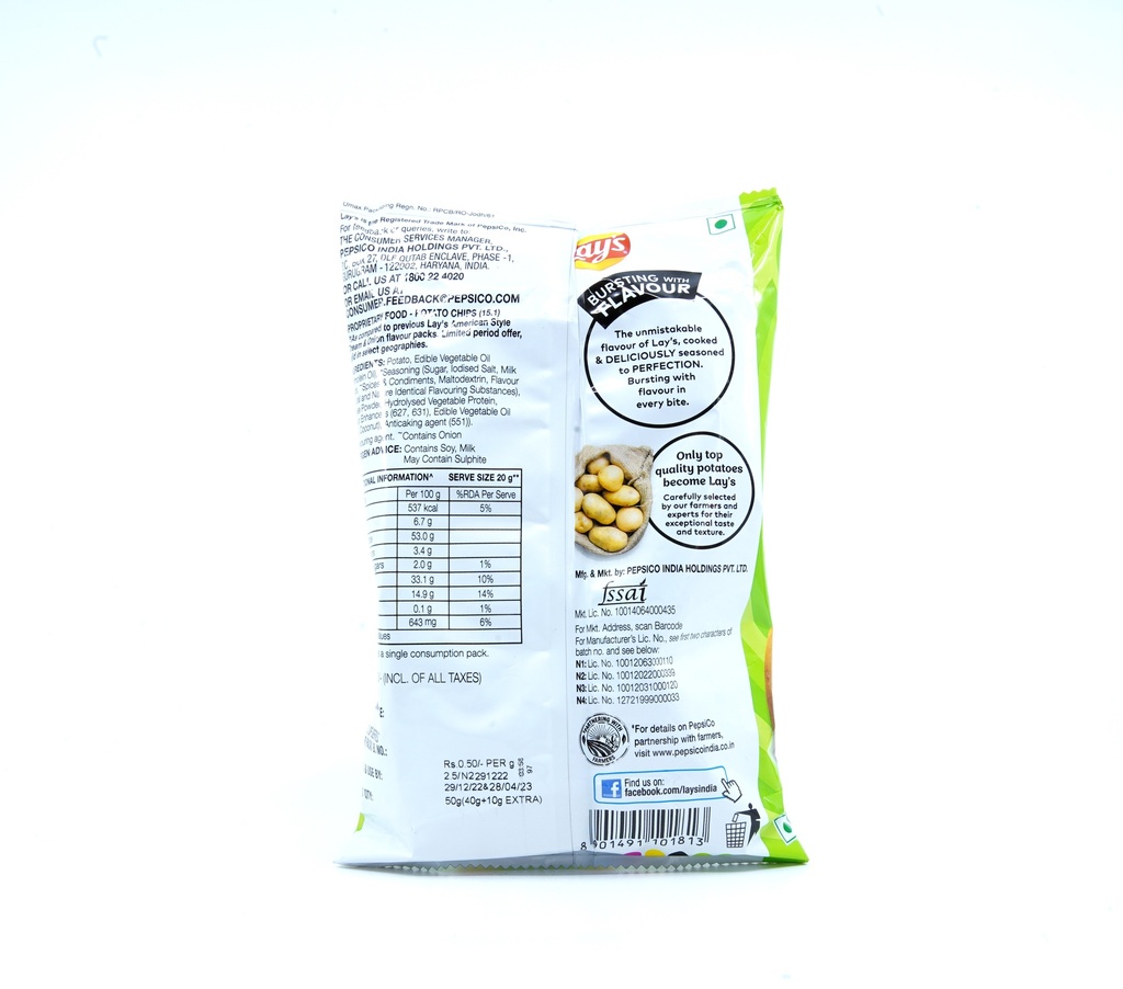 Lays American Cream Onion Green 52g