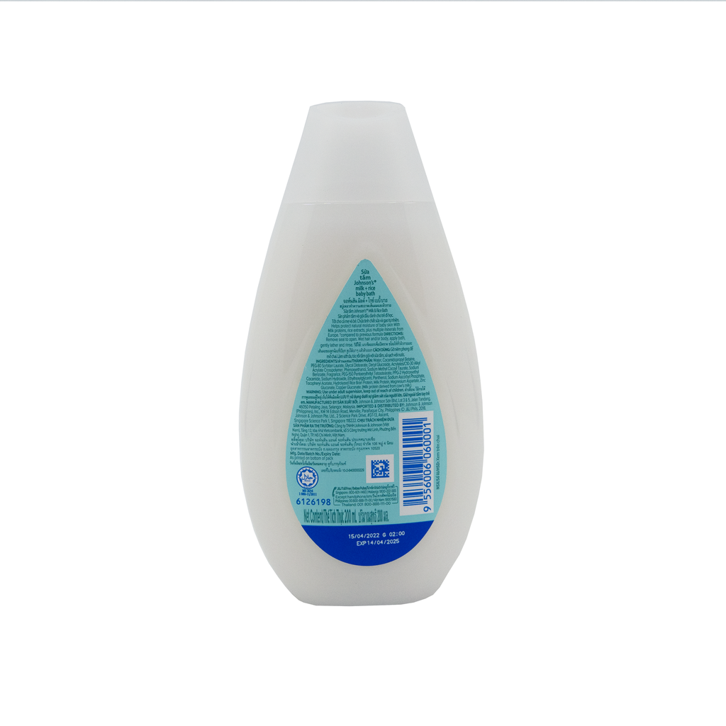 Johnsons Bby Milk+Rice Bath 200Ml