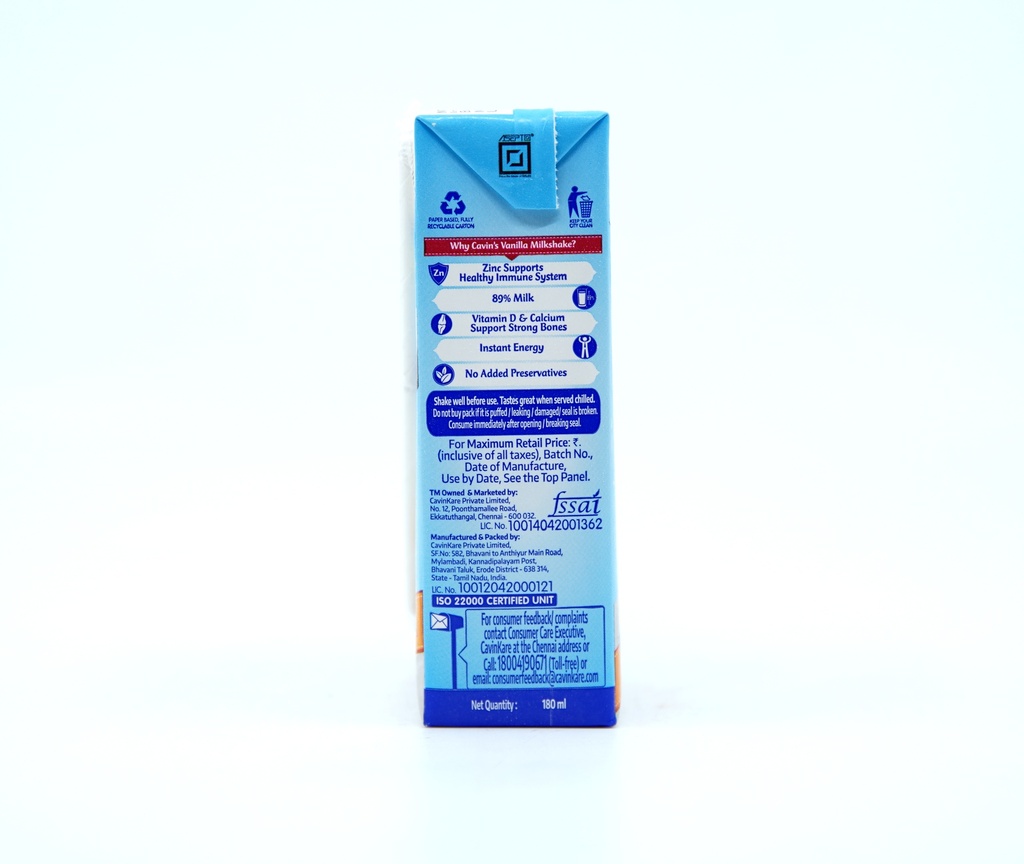 Cavins Milkshake Vanilla 200Ml