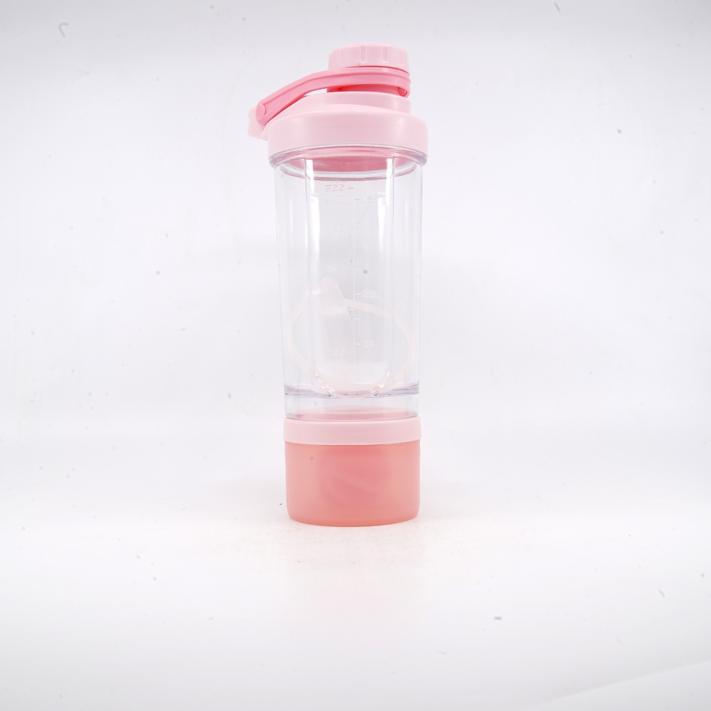 Plastic Bottle Protein Shaker pink 500ml