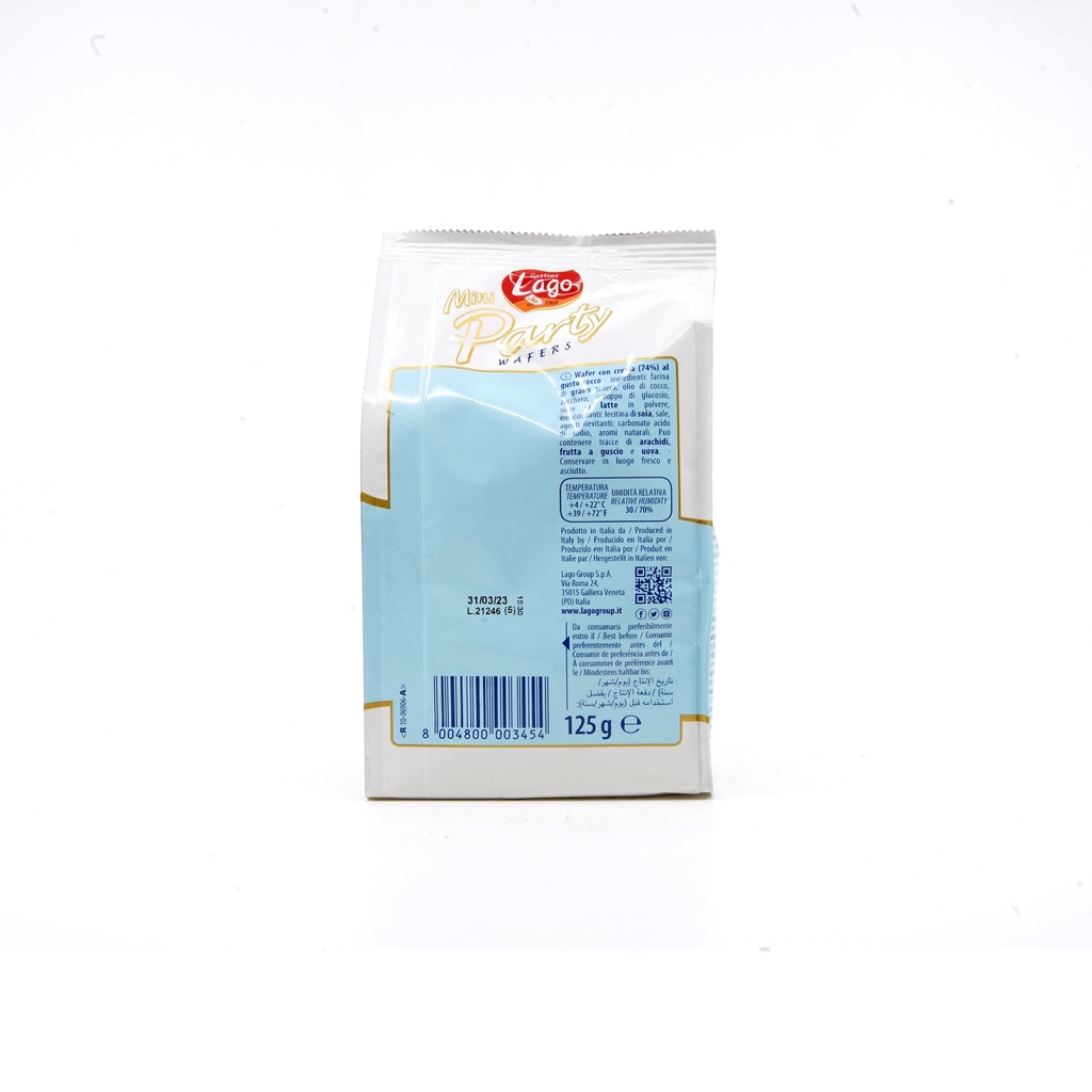 Lago Mini Party Wafer Coconut 125g