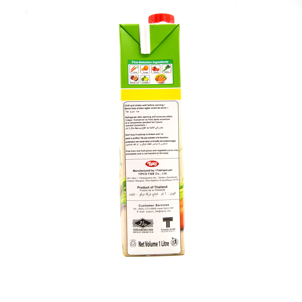 Tipco Juice Mix Veg & Mix Fruit 100% 1ltr