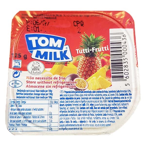 Tom Milk Yoghurt Mix Fruit 125g