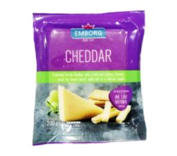 Emborg Cheese Cheddar Mild White 48% 200g