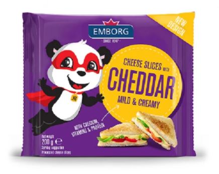 Emborg Cheese Cheddar Slices 45% 200g