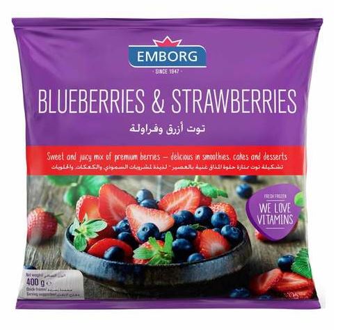 Emborg Frozen Blueberry & Straw 400g