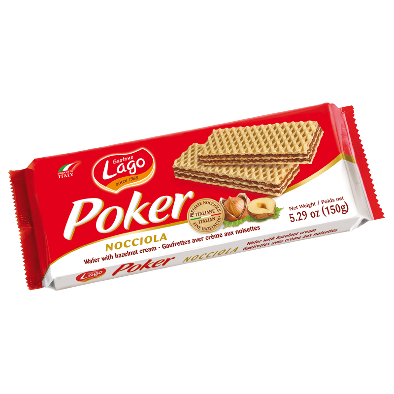Lago Mini Poker Wafer Hazelnut 150g