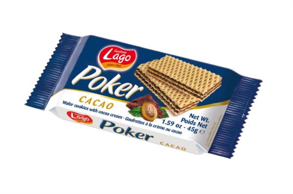 Lago Poker Wafer Cocoa 45g