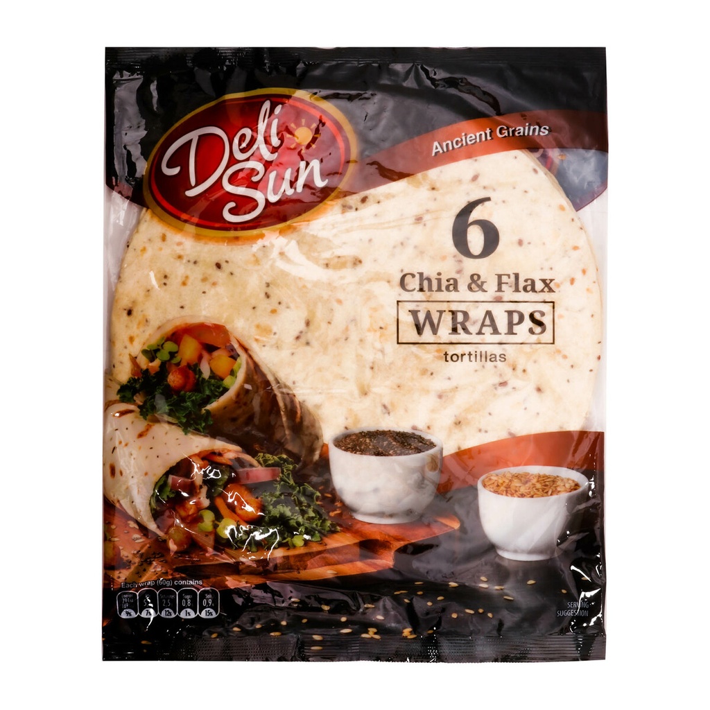 Deli Sun 6 Chia & Flax Tortilla 360g