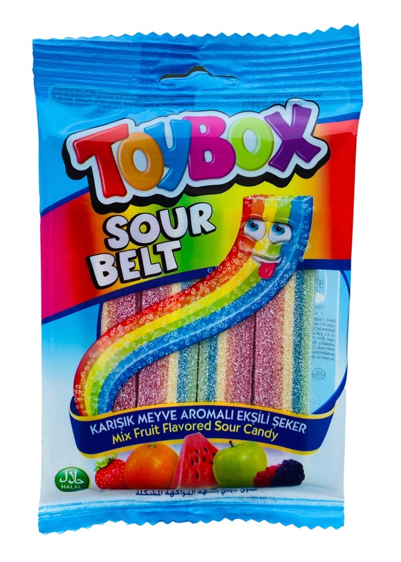 Toybox Licorice Sour Belt Mix Fruit 80g