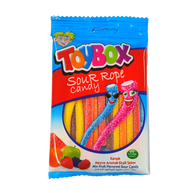 Toybox Licorice Sour Rope Mix Fruit 80g