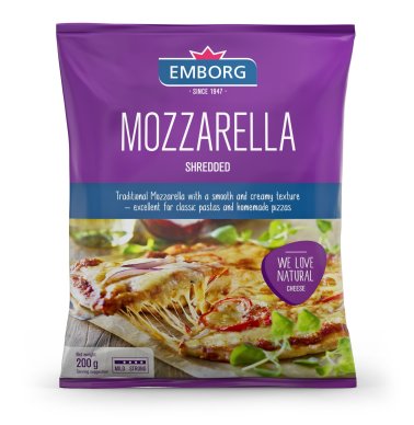 Emborg Cheese Mozzarella 40+ shredded 200G