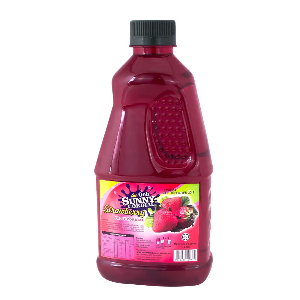 Ooh Sunny Cordial 1L Strawberry