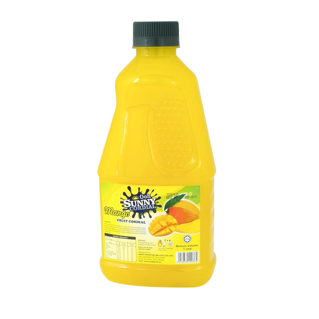 Ooh Sunny Cordial 500ml Mango