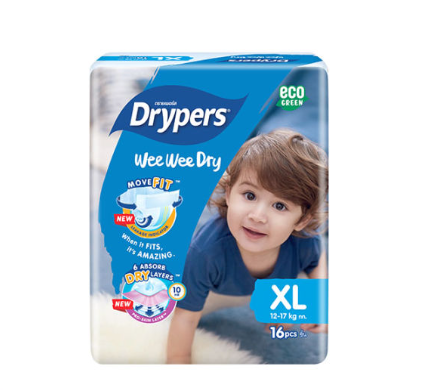 Drypers XL 16's