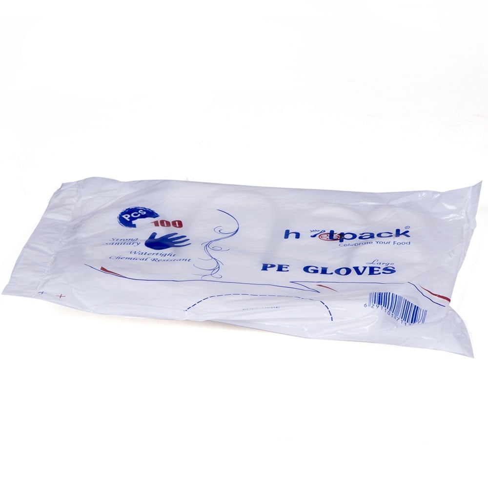 Hotpack Hand Gloves Large 100's Trans