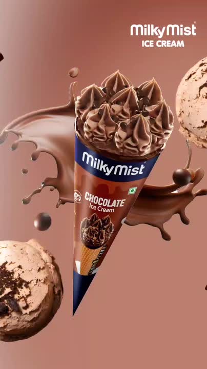 Milky Mist Icecream Cone 90ml Chocolate