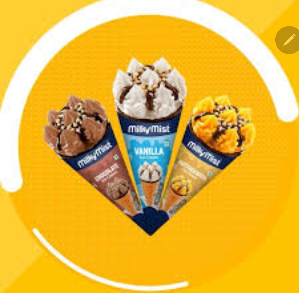 Milky Mist Icecream Cone 90ml Vanilla