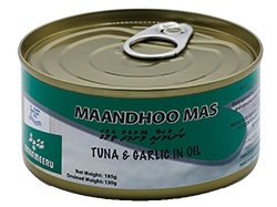 Maandhoo Mas Tuna Chunk in Garlic 185g