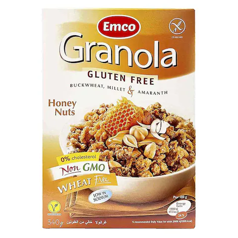 Emco Gluten Free Granola Honey Nuts 340g