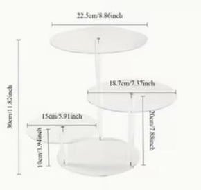 Acrylic Cake Stand 3Tier Round