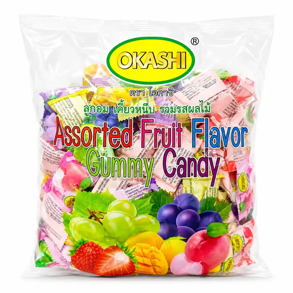 Okashi Assorted Fruit Flavour Gummy 1Kg