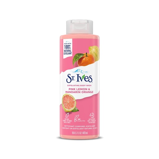 [077043002216] St Ives Body Wash 16Oz Lemon Mandarin