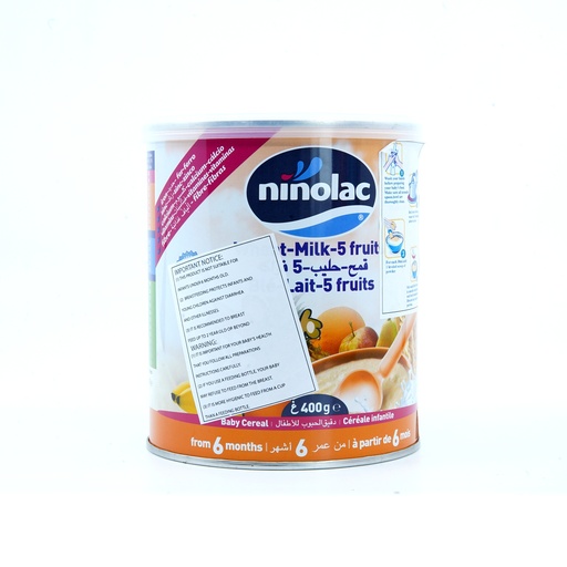 [506064] Ninolac Baby Cereal Milk 5fruit 400g