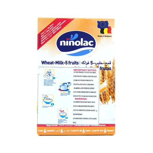 [506054] Ninolac Baby Cereal Wheat Milk 5fruit 200g