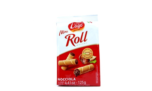 [452356] Lago Mini Roll Wafer Hazelnut 125g