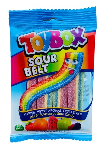 [456056] Toybox Licorice Sour Belt Mix Fruit 80g