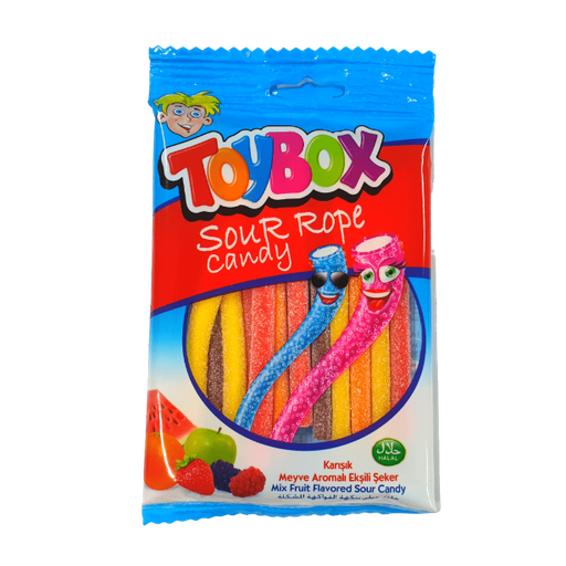 [456059] Toybox Licorice Sour Rope Mix Fruit 80g
