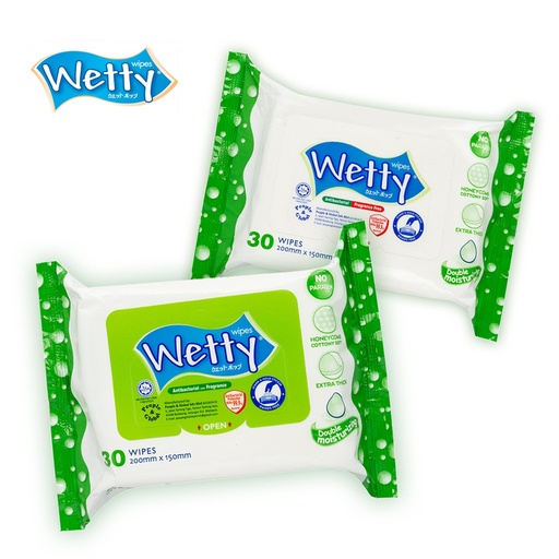 [531360] Wetty Antibacterial Wipes 30's