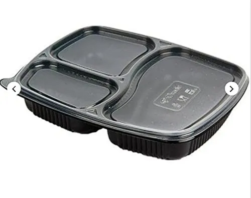 [609027] Food Parcel Plastic Tray 3 Section