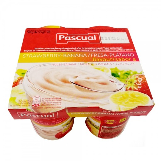 [8410128112837] Pascual Yogurt Strawberry Banana 125ml