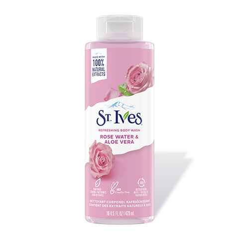 [077043002209] St Ives Body wash Rose Aloe Vera 16Oz
