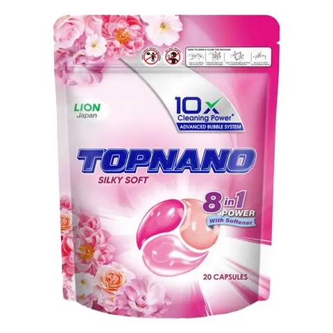 [610085] Top Detergent Capsule 240g Pink Silk Soft